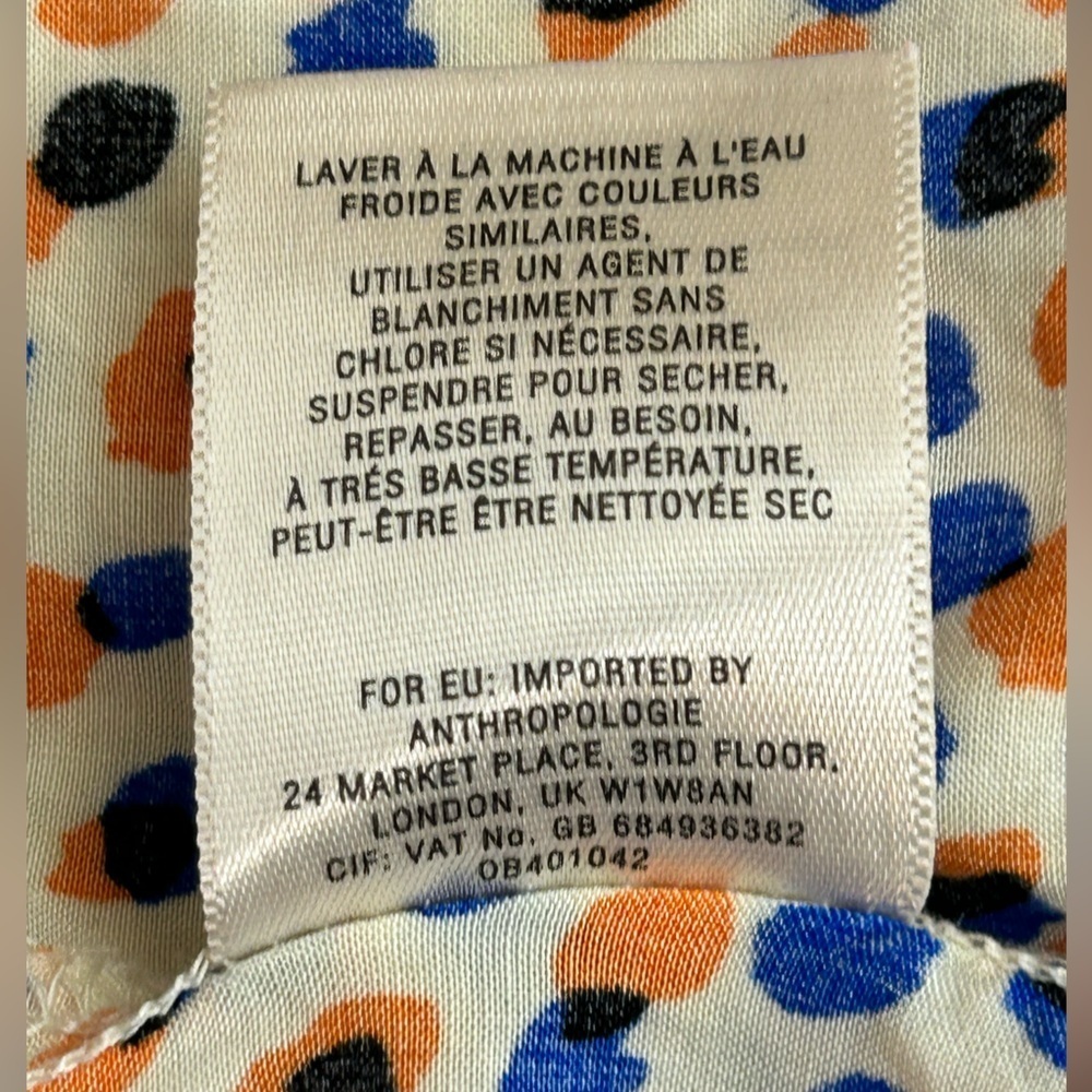 Maeve Polka Dot Sleeveless Flowing V-neck Blouse in Orange and Purple Size 6 - Picture 9 of 9